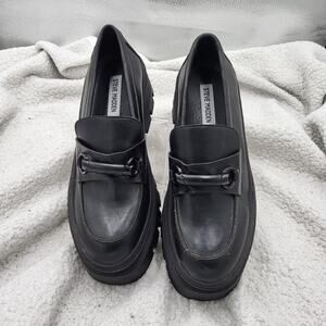 NEW Steve Madden Chunky Lug Sole Black Slip On Platform Shoes size10M